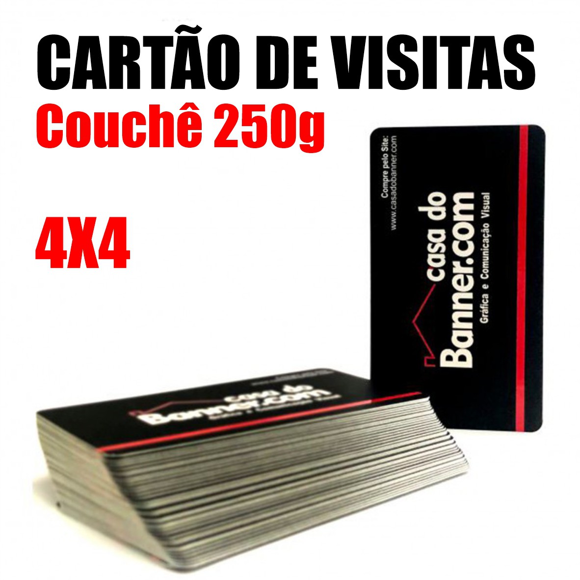 CARTÃO DE VISITAS COUCHÊ 250G 4X4 (FRENTE E VERSO)